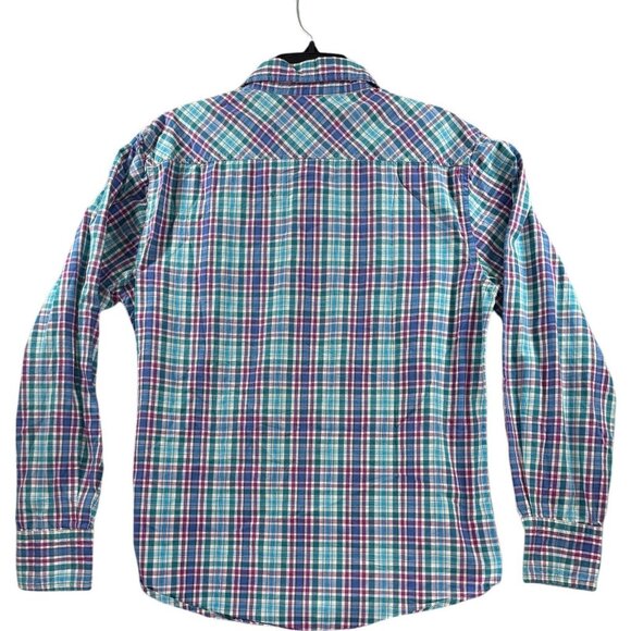 Jachs MFG. Shirt Adult XL Blue Purple White Plaid Flannel Heritage Button Down - Picture 3 of 9